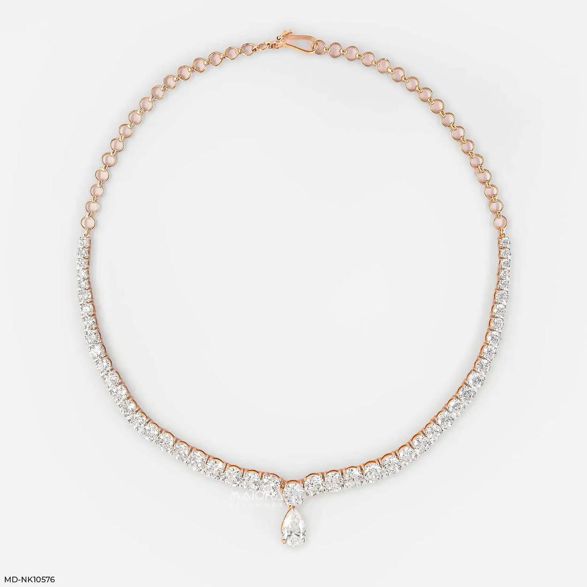 Gracefall Solitaire Diamond Tennis Necklace