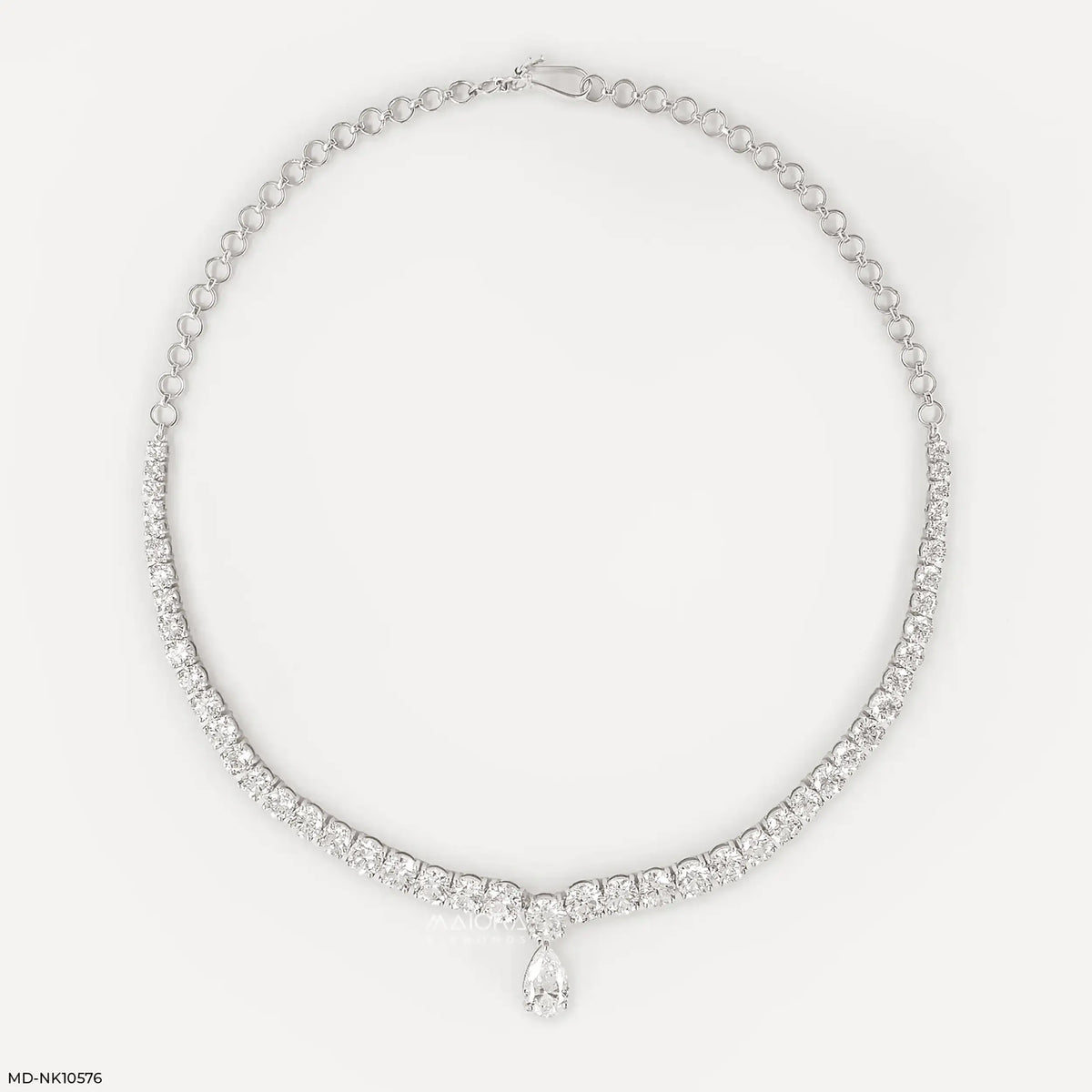 Gracefall Solitaire Diamond Tennis Necklace