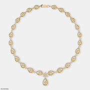 Nexus Pear Diamond Necklace 9K Yellow Gold