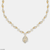 Ethereal Leafy Diamond Necklace 9K White Gold