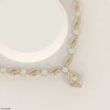 Ethereal Leafy Diamond Necklace 9K White Gold