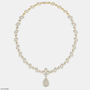 Delicate Drop Diamond Necklace 9K Yellow Gold
