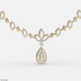 Delicate Drop Diamond Necklace 9K Yellow Gold