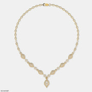 Petal Glam Cluster Diamond Necklace 9K Yellow Gold
