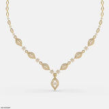 Petal Glam Cluster Diamond Necklace 18K Rose Gold