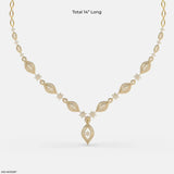 Petal Glam Cluster Diamond Necklace 18K Rose Gold