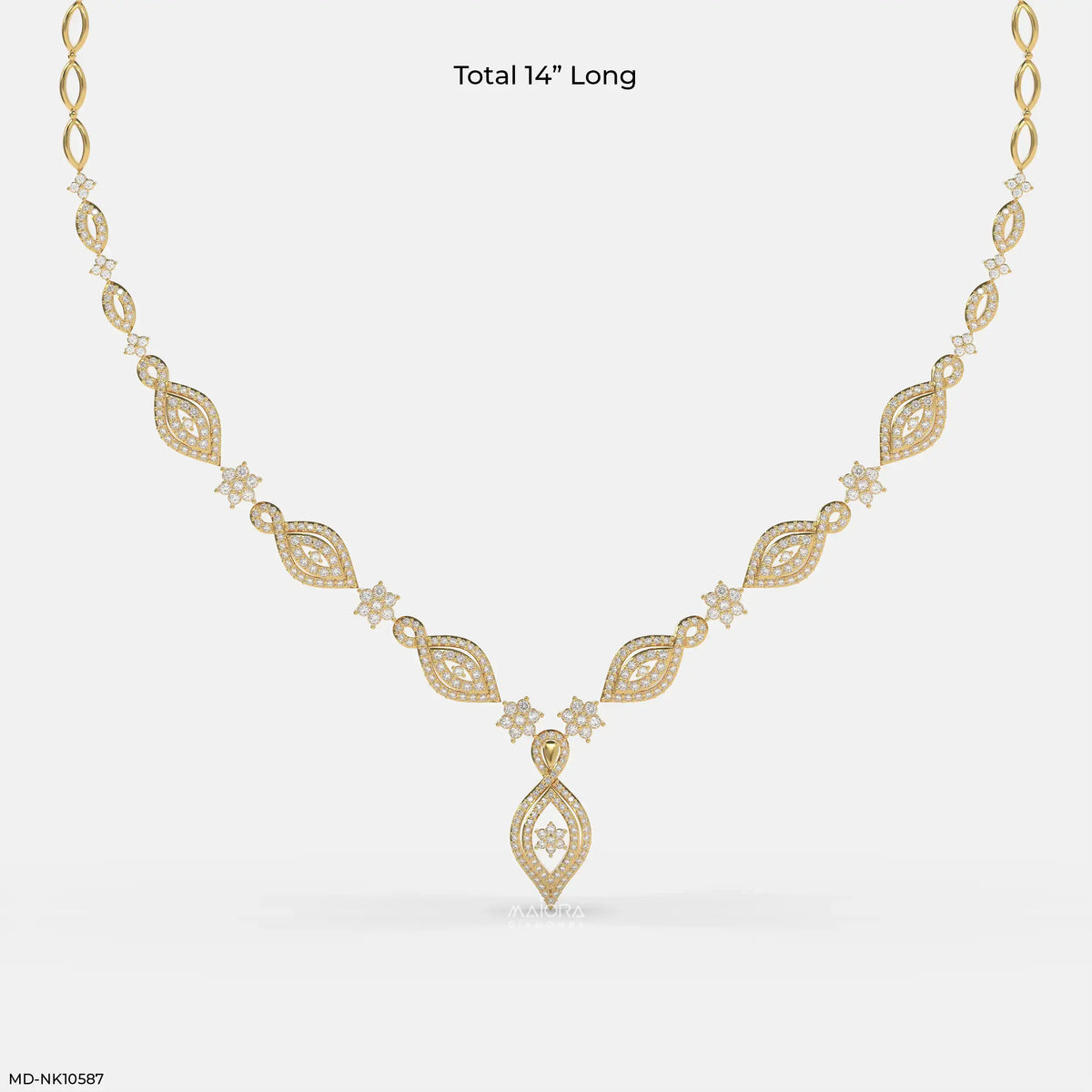 Petal Glam Cluster Diamond Necklace