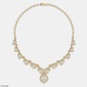 Floral Golden Swirl Diamond Necklace