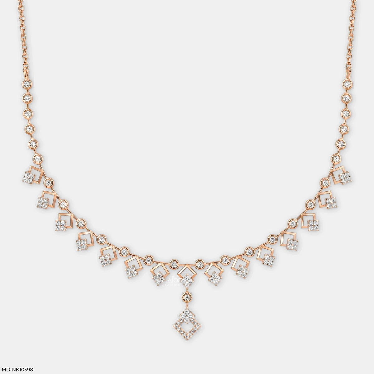 Geometric Kite-Shaped Diamond Necklace