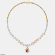 Red Regal Ruby Diamond Necklace