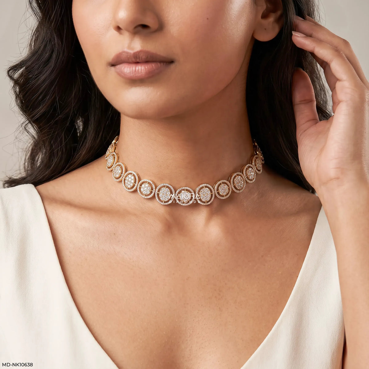 Refracted Shapes Diamond Choker Necklace