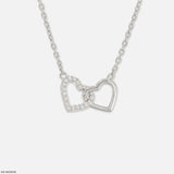 Hearts Entwined Lab Diamond Necklace 925 Sterling Silver