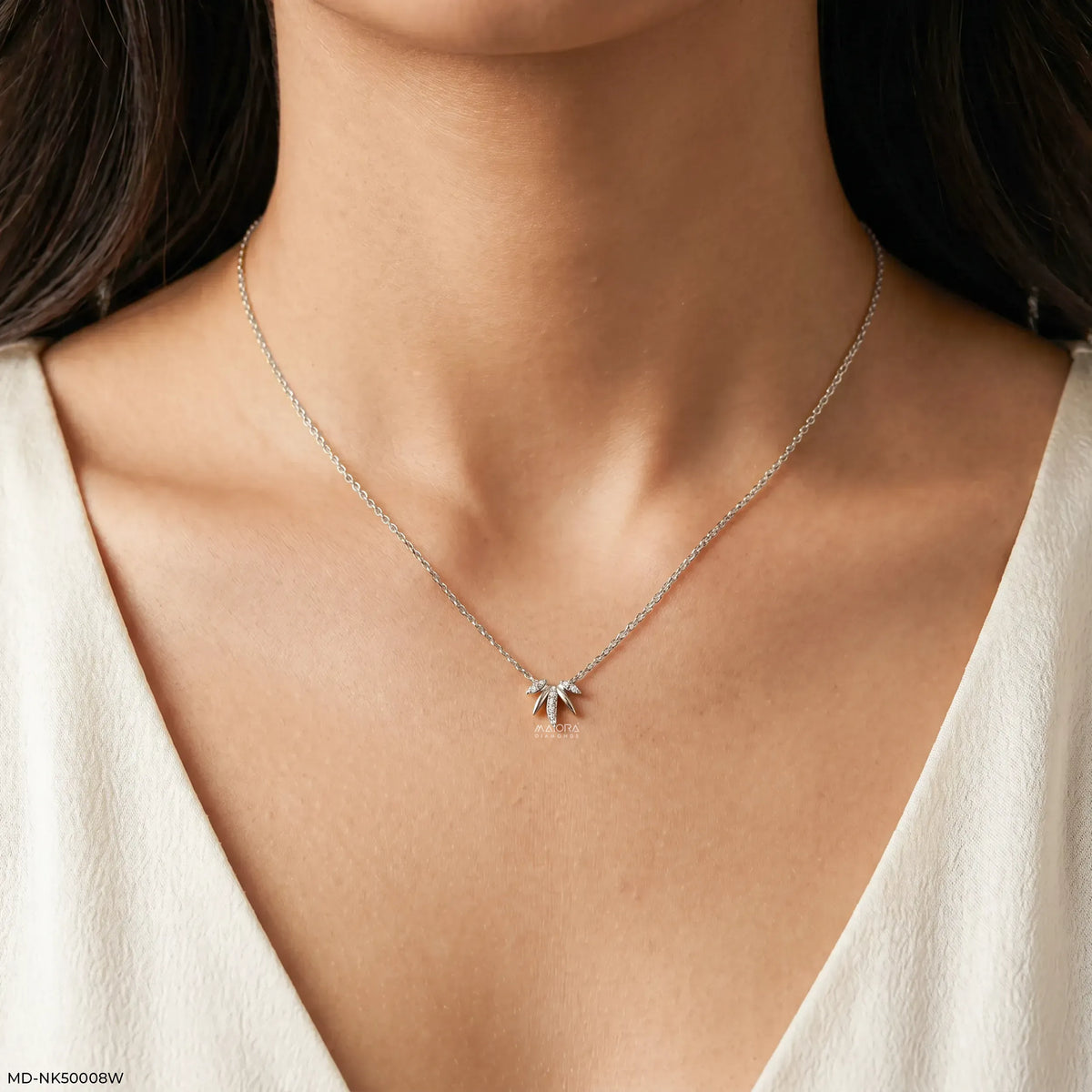 Flame Lines Diamond Necklace