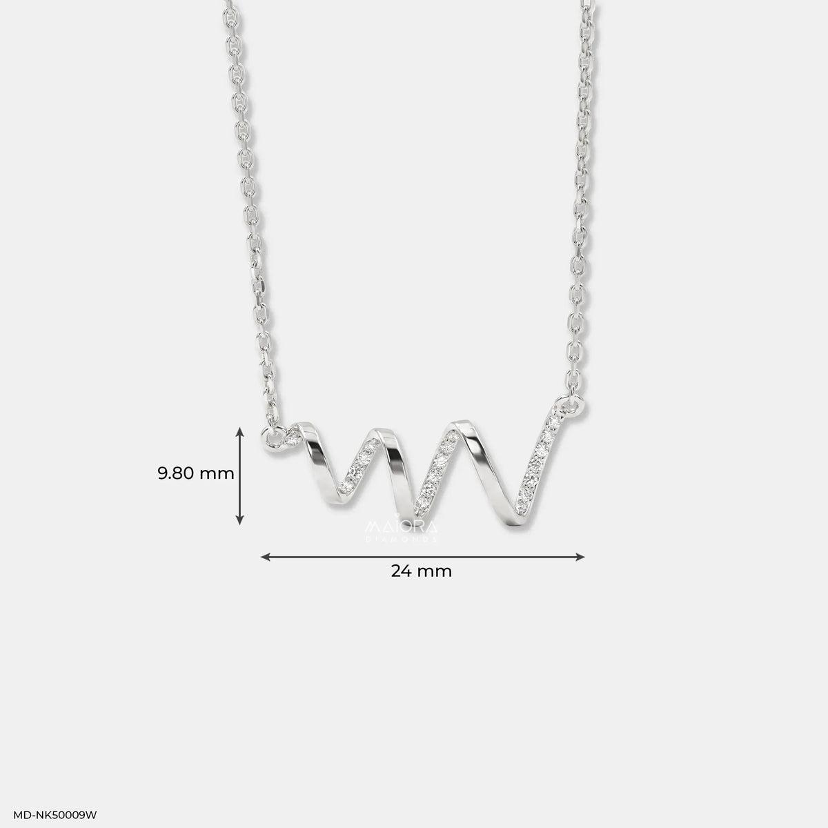 Wavy Pluse Diamond Necklace
