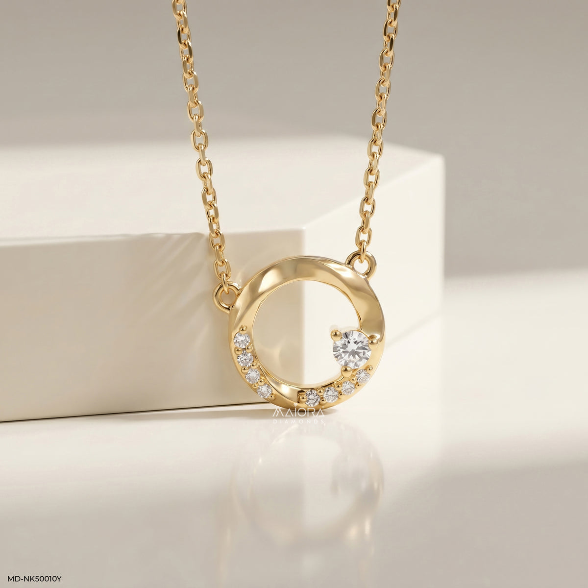 Twisted Circle Diamond Necklace