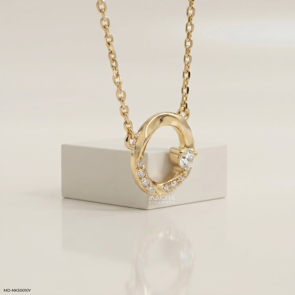 Twisted Circle Diamond Necklace