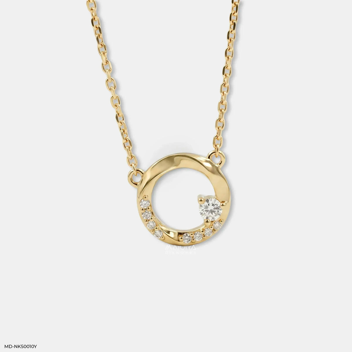 Twisted Circle Diamond Necklace