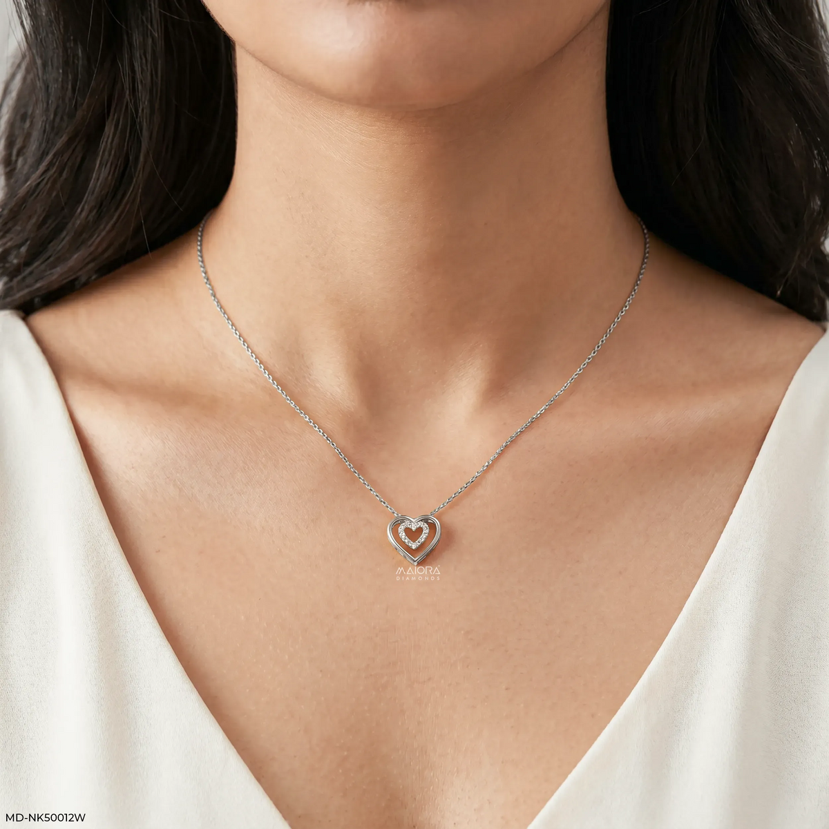 Dual Heart Diamond Necklace