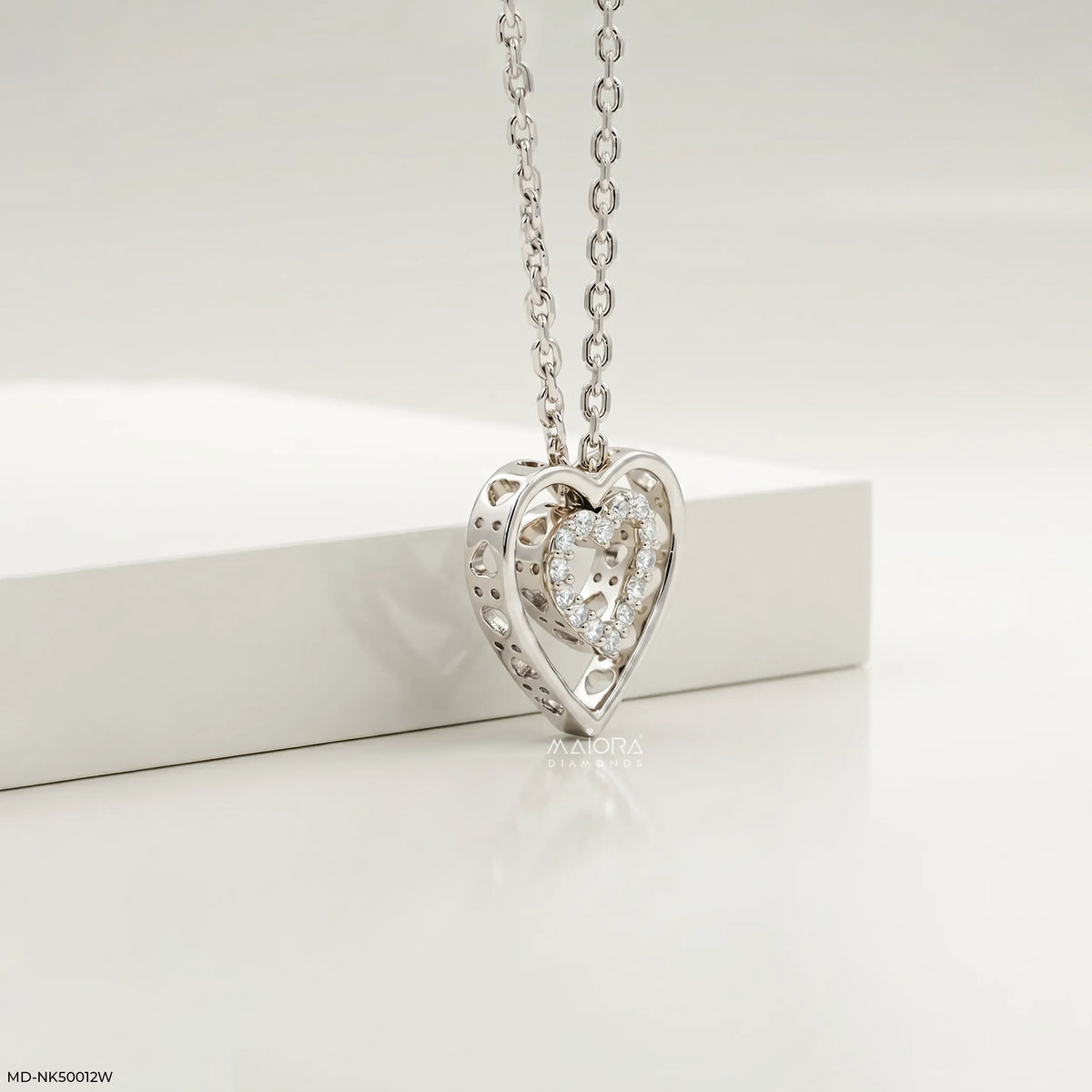 Dual Heart Diamond Necklace