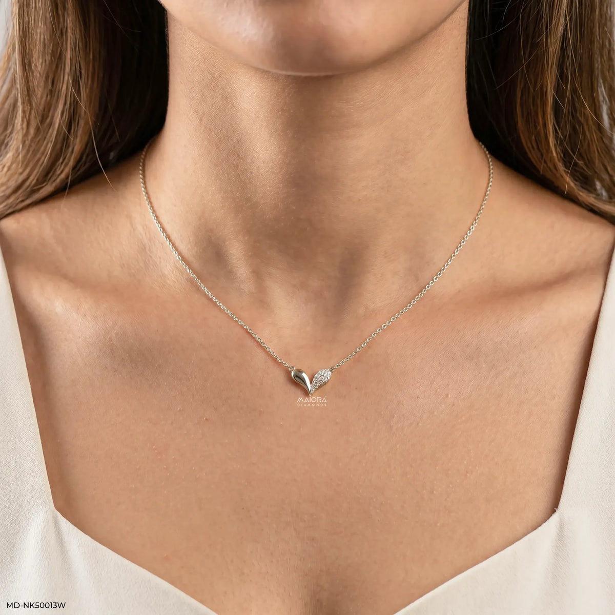 Alternative Heart Diamond Necklace