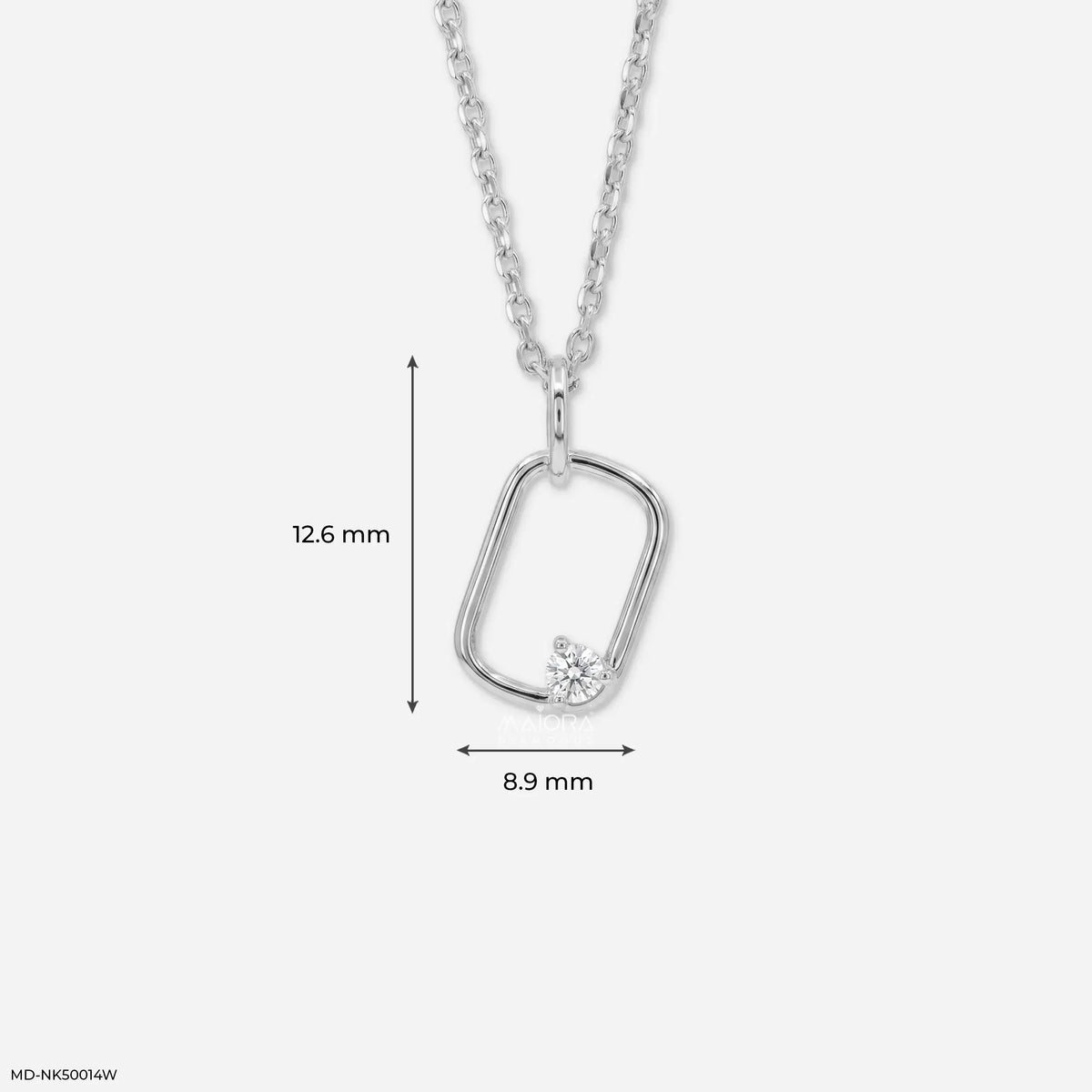 Off Center Round Diamond Necklace