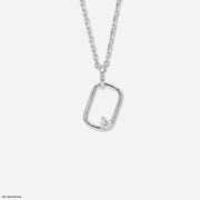 Off Center Round Diamond Necklace