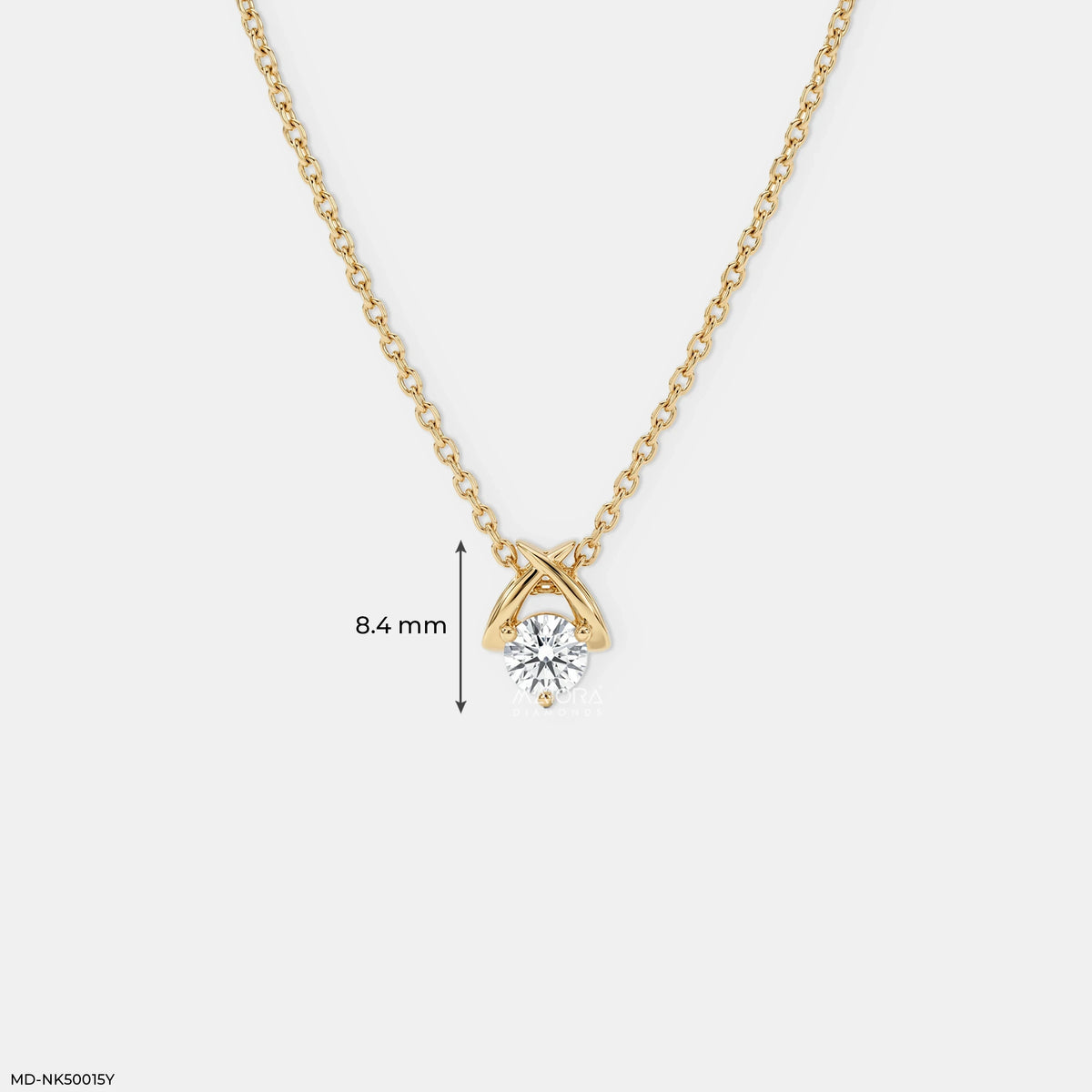 Crisshold Round Solitaire Diamond Necklace
