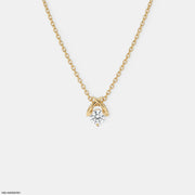 Crisshold Round Solitaire Diamond Necklace