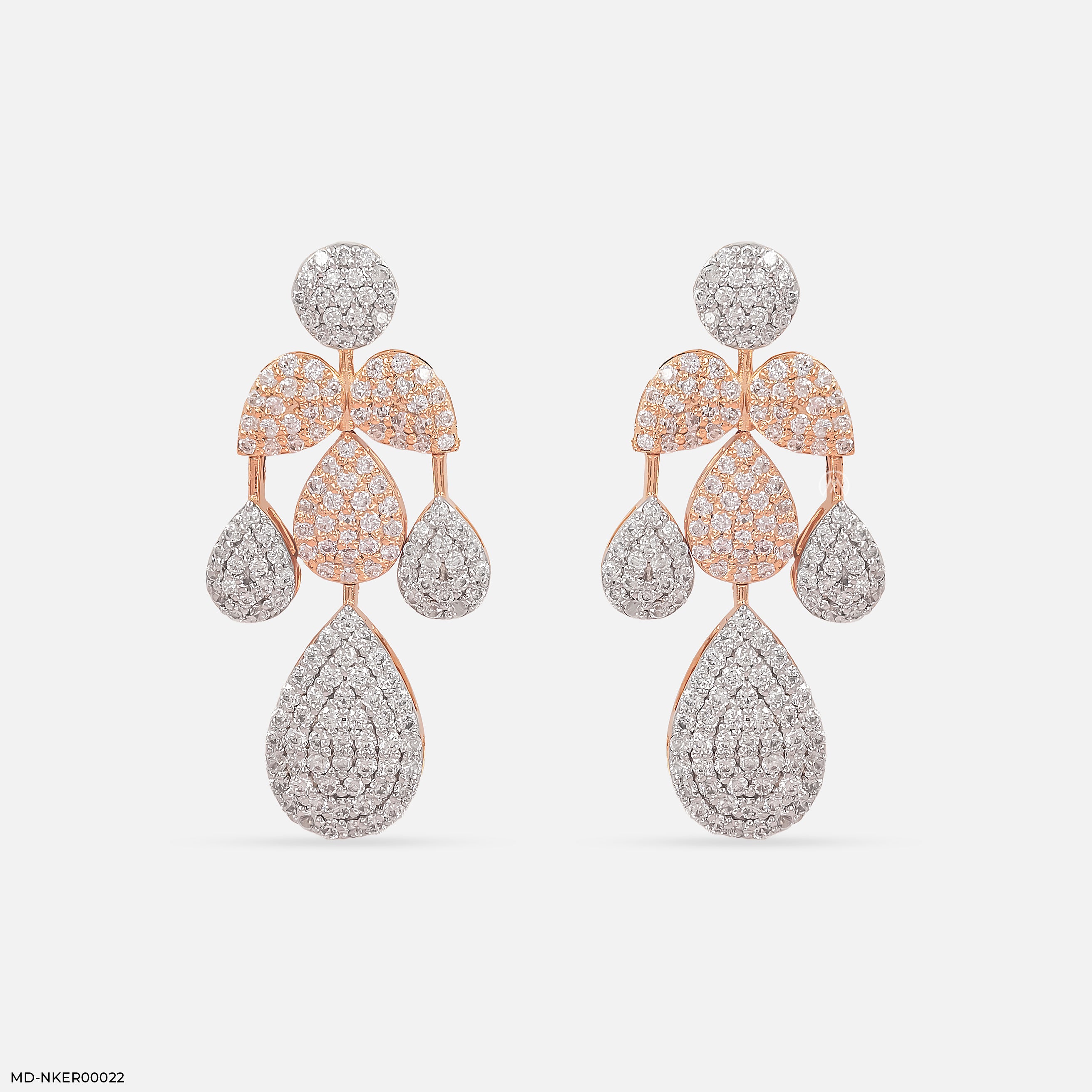 Radiant Raindrop Diamond Earrings 9K Rose Gold