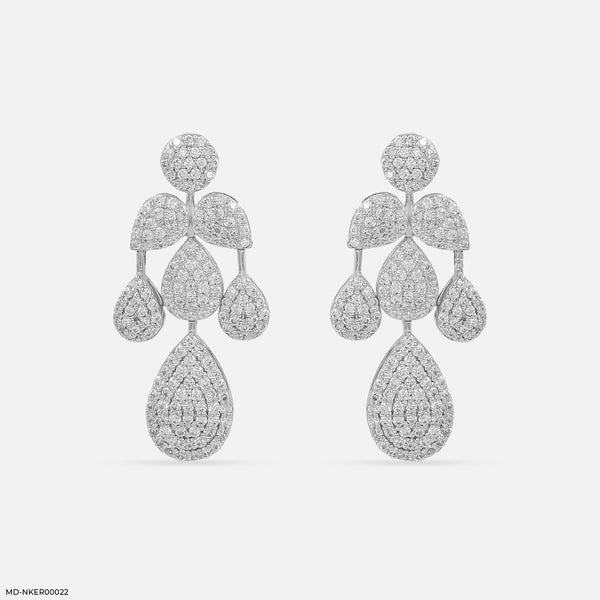 Radiant Raindrop Diamond Earrings 14K White Gold