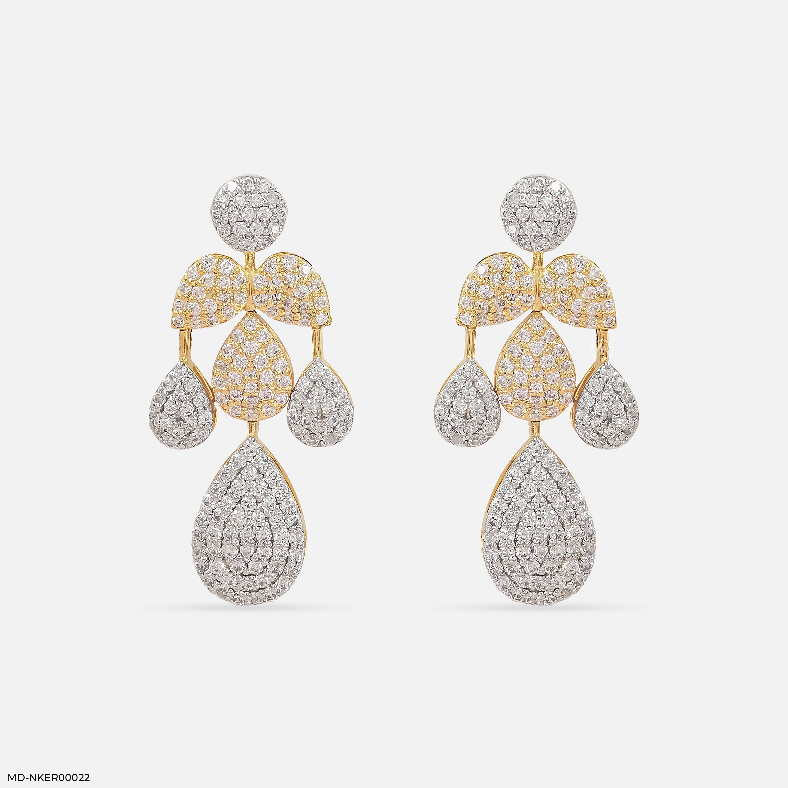 Radiant Raindrop Diamond Earrings 9K Yellow Gold