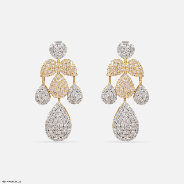 Radiant Raindrop Diamond Earrings 18K Yellow Gold