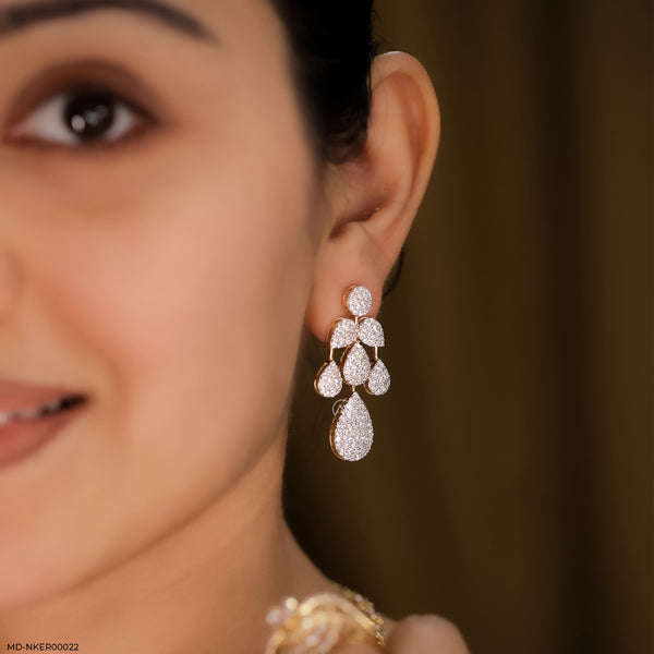 Radiant Raindrop Diamond Earrings 14K White Gold