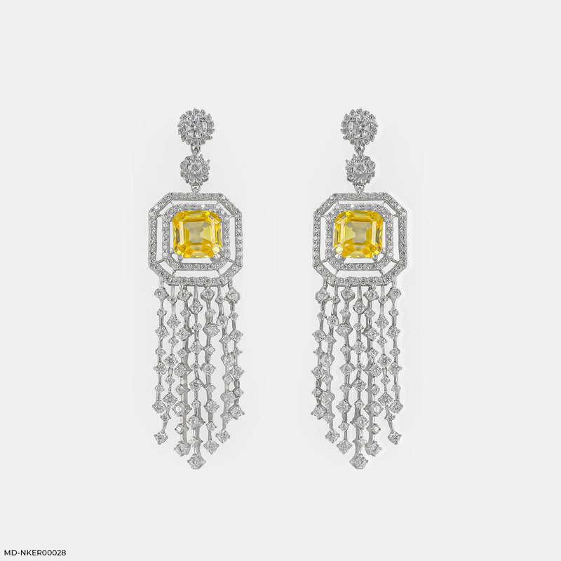 Sunlight Tassel Diamond Earrings 14K Rose Gold