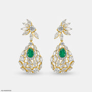 Emerald Petal Diamond Earrings