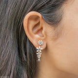 Marquise Petal Bunch Diamond Earrings Platinum 950