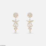 Marquise Petal Bunch Diamond Earrings 9K Yellow Gold