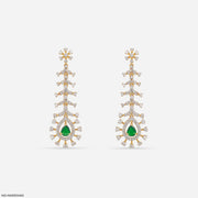 Frozen Fern Emerald Diamond Earrings Platinum 950