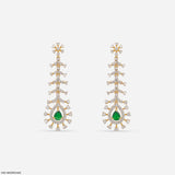 Frozen Fern Emerald Diamond Earrings Platinum 950