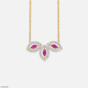 0.75 Carat Petal Cluster Gemstone Lab Diamond Drop Pendant Without Chain 14K Yellow Gold