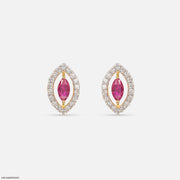 0.5 Carat Ruby Eye Stud Lab Diamond Earrings