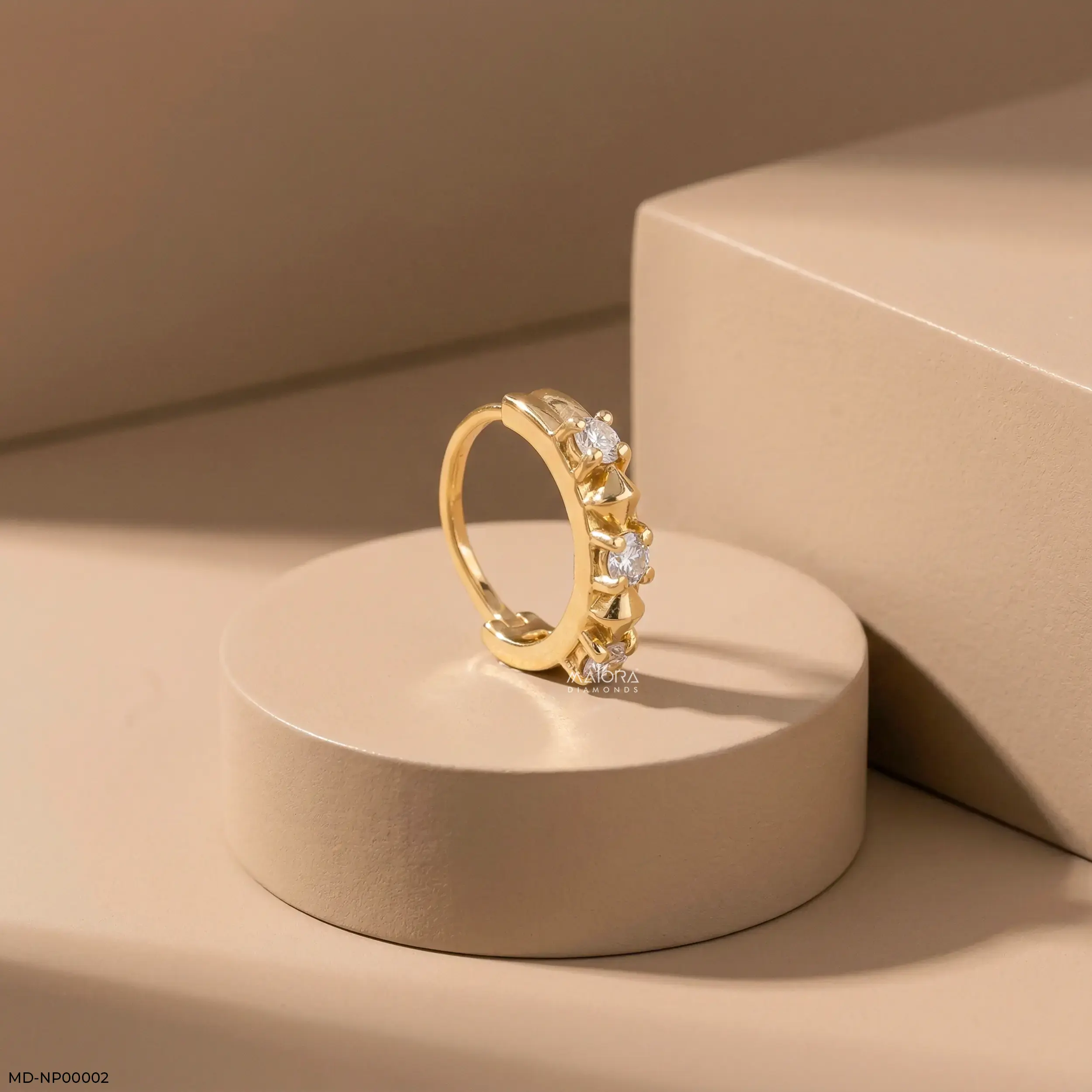 Celestial Path Lab Diamond Nosepin 14K Yellow Gold