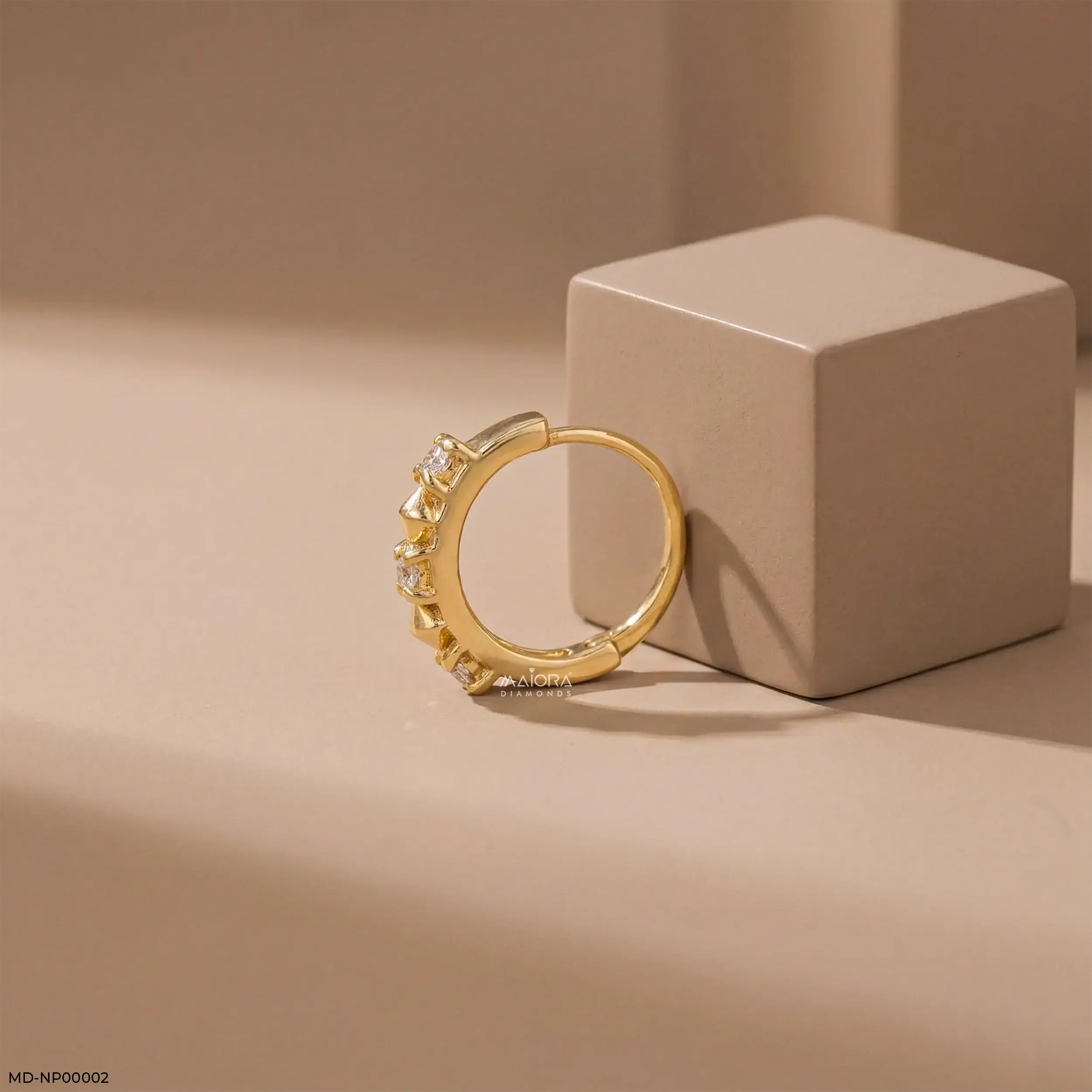 Celestial Path Lab Diamond Nosepin 14K Yellow Gold