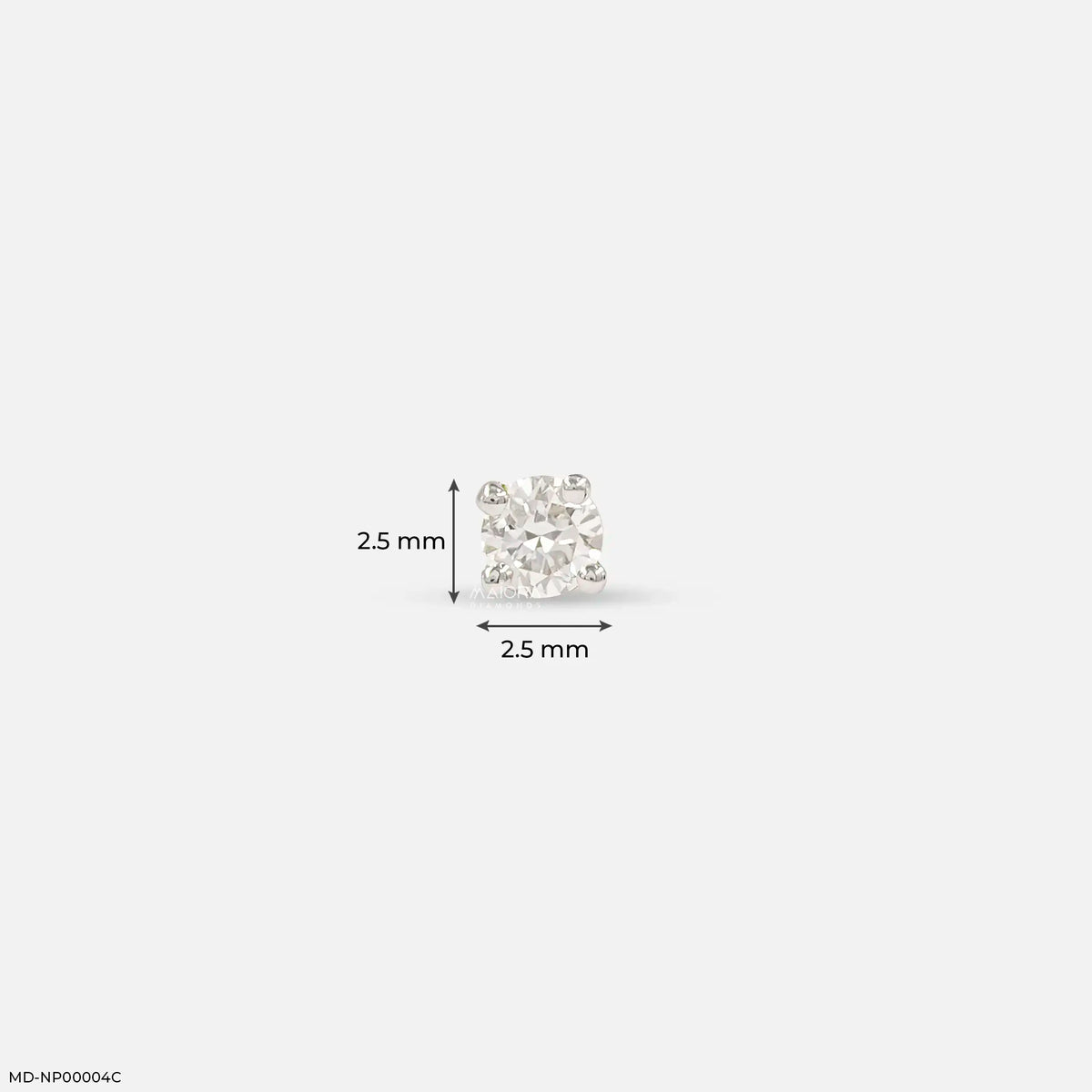 0.05 Cents Round Solitaire Lab Diamond Nosepin