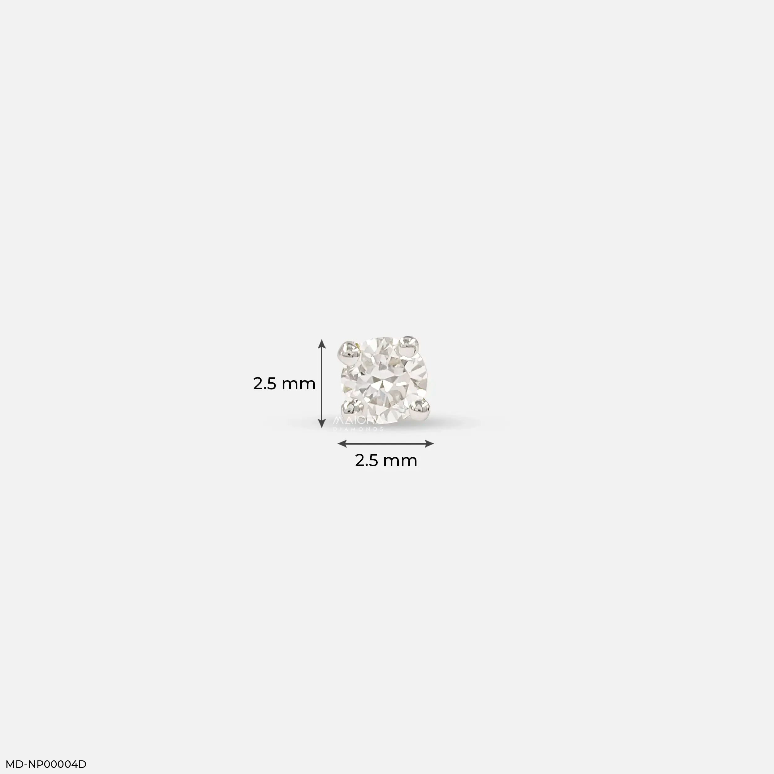 0.05 Cent Solitaire Lab Diamond Nosepin 14K Yellow Gold