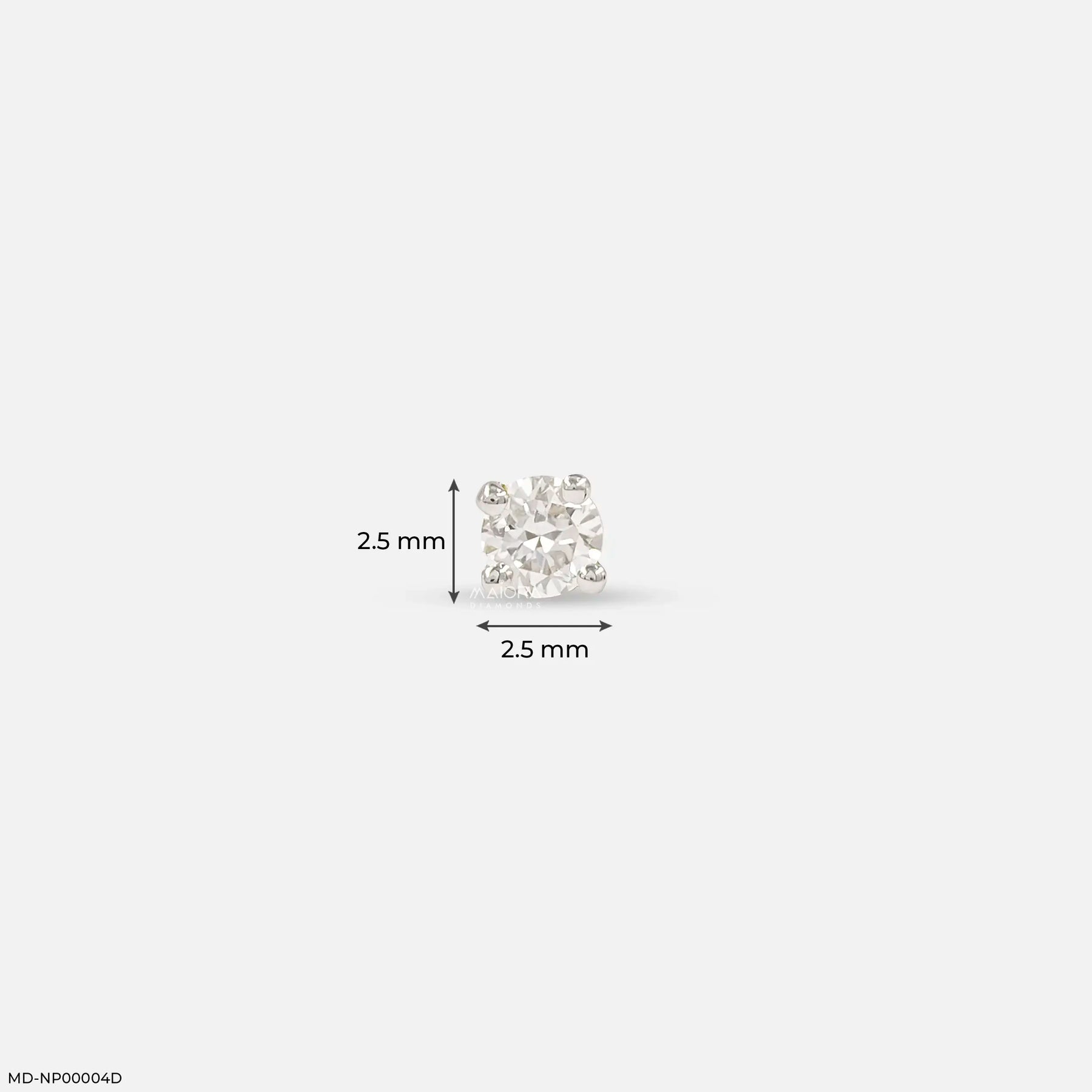 0.05 Cent Dainy Solitaire Lab Diamond Nosepin 14K Yellow Gold