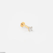 0.1 Carat Solitaire Lab Diamond Nosepin 14K Yellow Gold