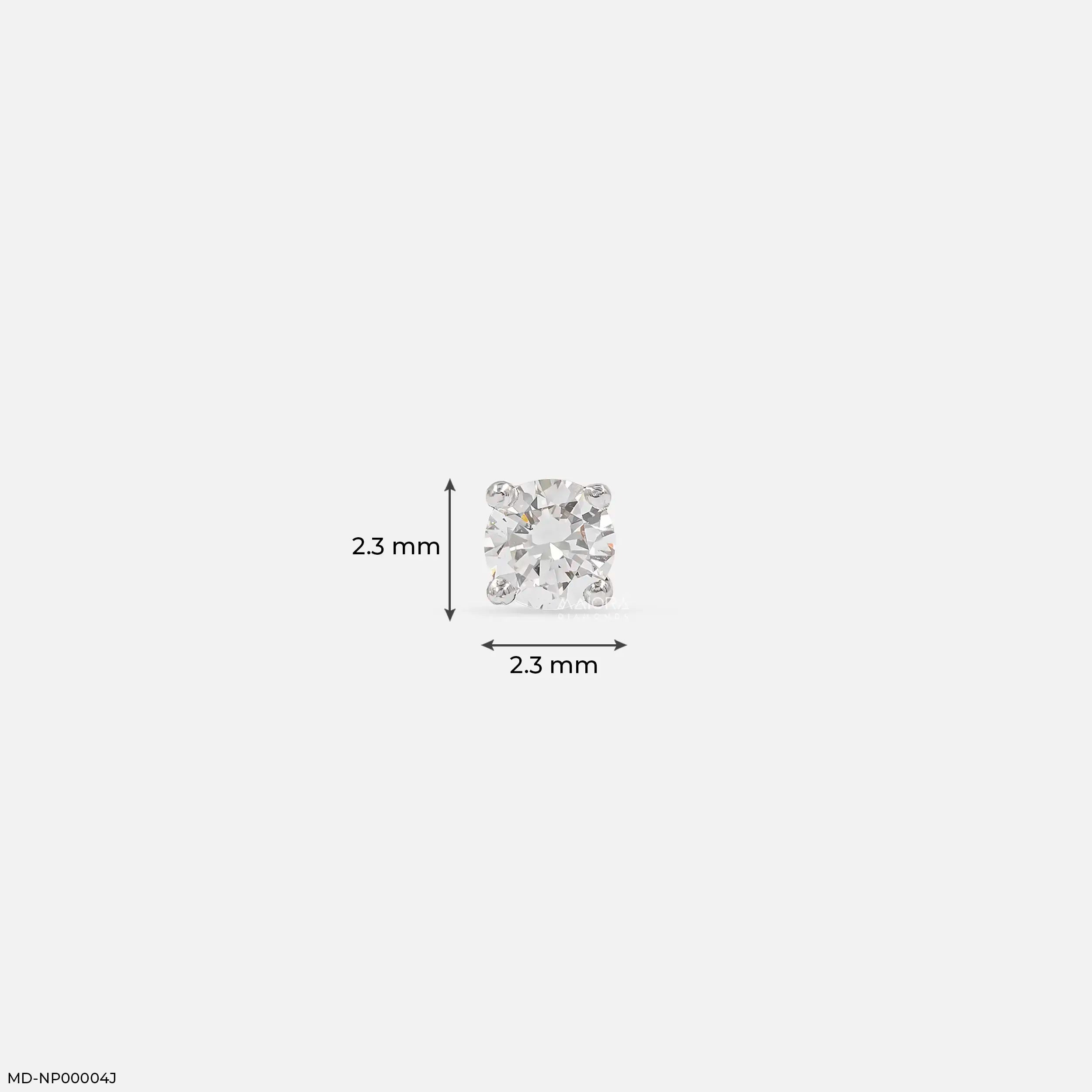0.04 Cents Sparkle Solitaire Lab Diamond Nosepin 14K Yellow Gold