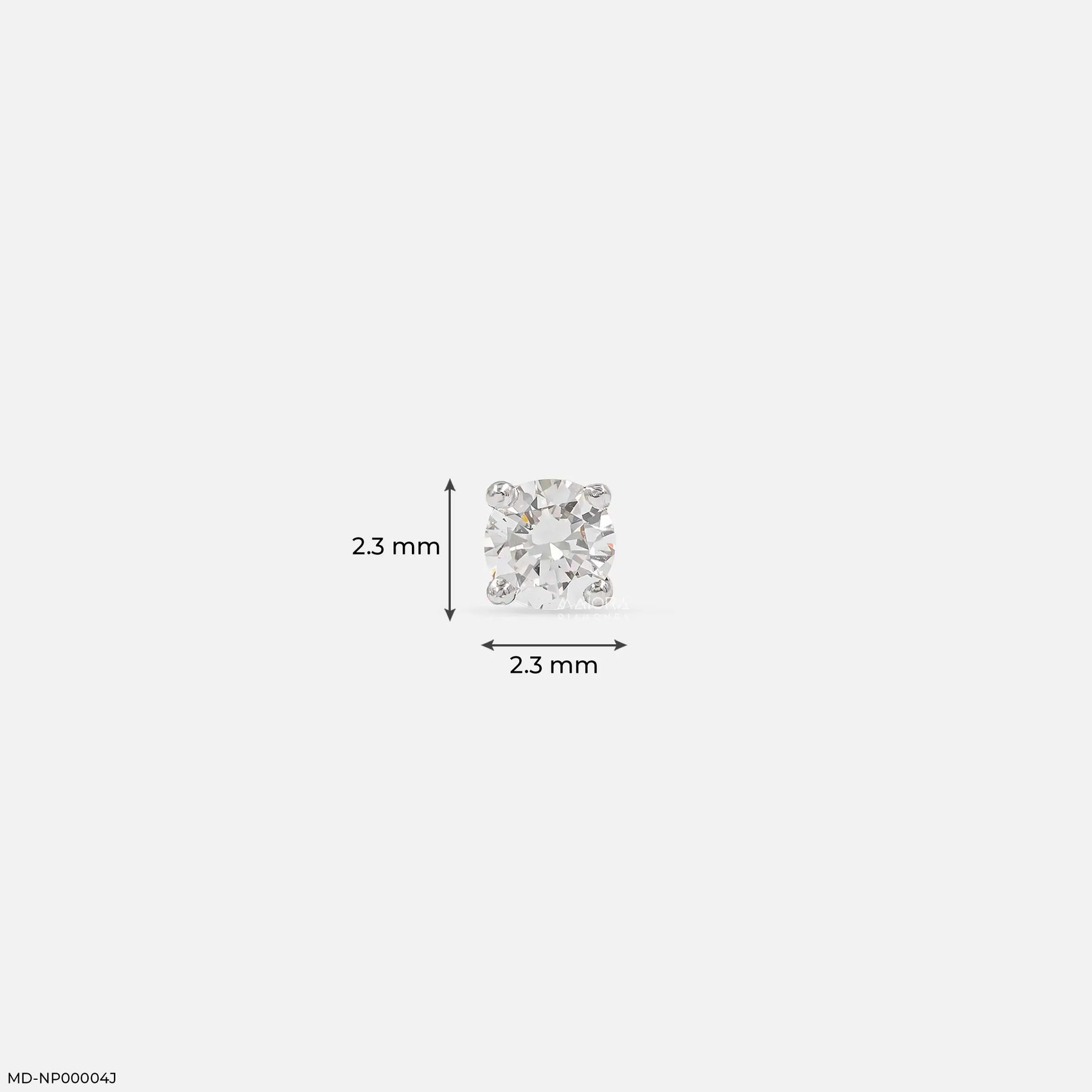 0.04 Cents Sparkle Solitaire Lab Diamond Nosepin 14K Yellow Gold