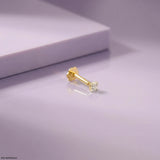 0.04 Cents Sparkle Solitaire Lab Diamond Nosepin 14K Yellow Gold
